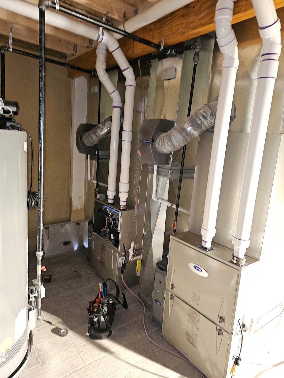 A clean furnace filter being installed.